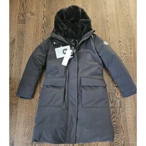 Save The Duck Faux Fur Lined Hood Arctic Long Parka Dark Brown Coat $649, XL